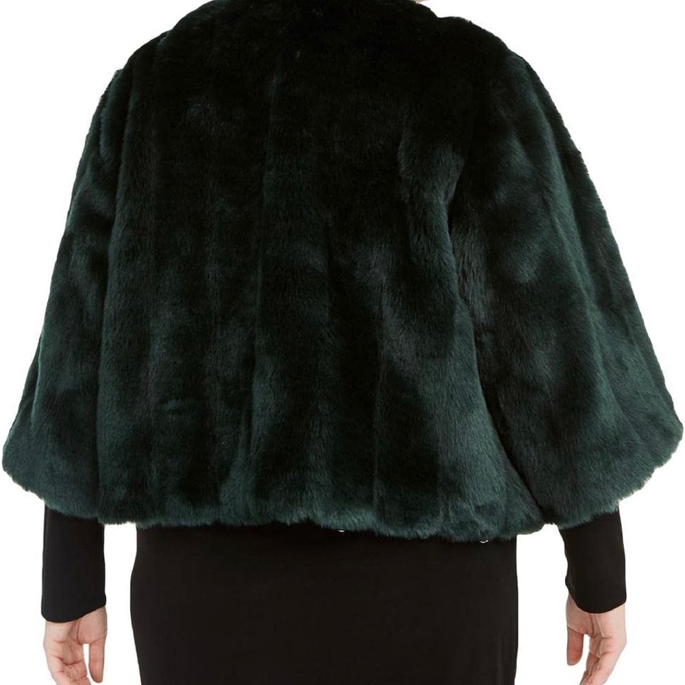 Green Calvin Klein Faux Fur Bolero Shrug